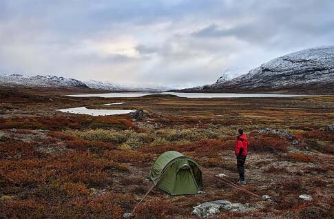 Lappland Zeltnacht bei der Alesjaure-Hütte